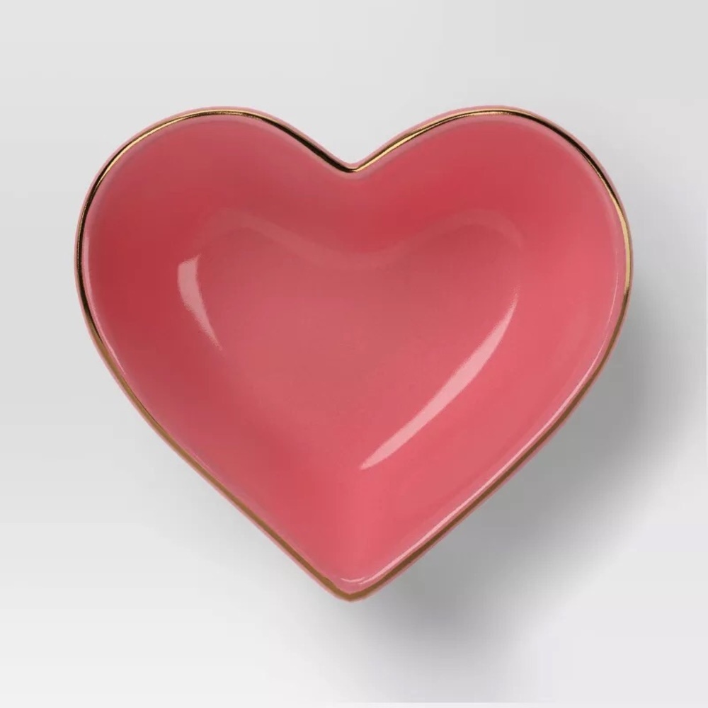 7oz Stoneware Figural Heart Mini Serving Bowl Candy Dish Pink - Threshold